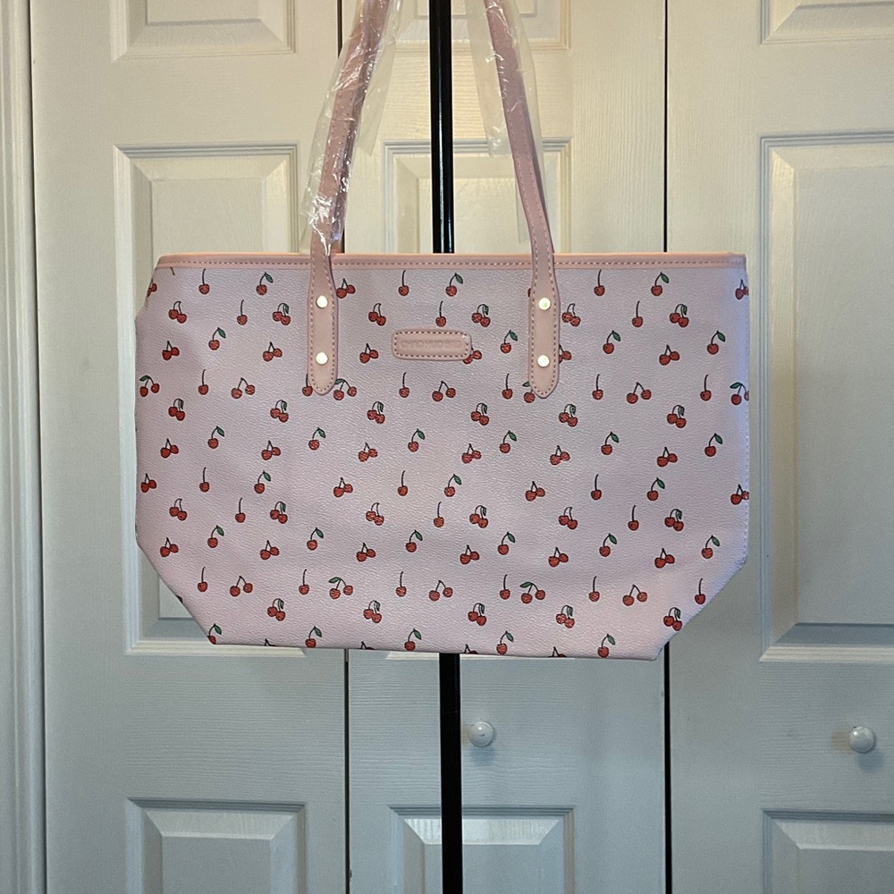 SHEIN Pink Cherry Pattern Tote Bag